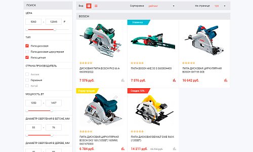 Адаптивный интернет-магазин строительных материалов, инструментов, товаров для дома Stroy-market 2.0