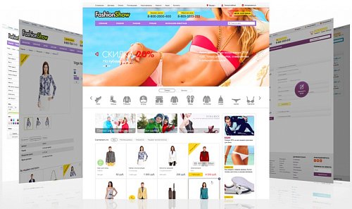 FashionShow: одежда, обувь, сумки, аксессуары. Шаблон магазина на 1С-Битрикс (рус. + англ.)