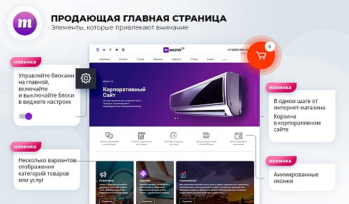 Master 2 в 1: корпоративный сайт + магазин