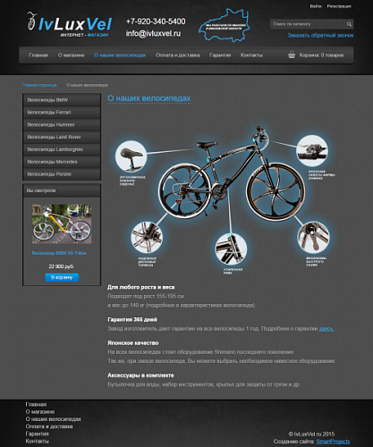 Интернет-магазин велосипедов и спорт товаров. Композитный