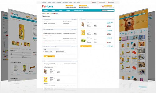 PetHouse: товары для животных, зоомагазин. Шаблон на Битрикс (рус. + англ.)