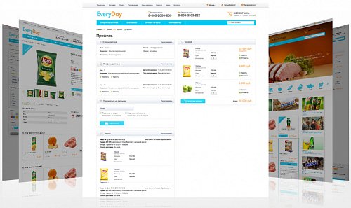 EveryDay: продукты питания, бытовая химия, товары на каждый день. Готовый шаблон (рус + англ)