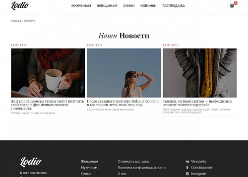 Интернет-магазин одежды и аксессуаров Lodio