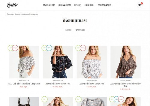 Интернет-магазин одежды и аксессуаров Lodio