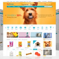 PetHouse: товары для животных, зоомагазин. Шаблон на Битрикс (рус. + англ.)