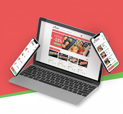 Доставка суши, роллов. Доставка еды. Sushimarket