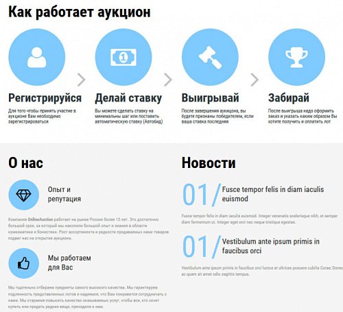 Готовое решение Интернет-аукцион